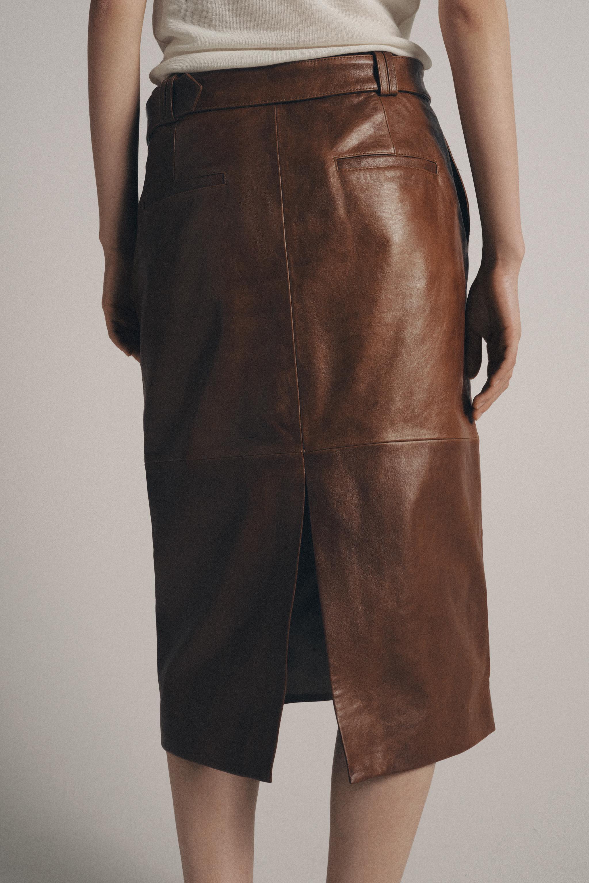 100% LEATHER PENCIL SKIRT ZW COLLECTION LIMITED EDITION